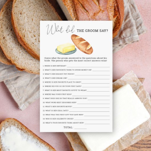 Boter - Wat zei de bruidegom bruidsspel