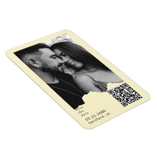 Boterachtig Geel Koppel Foto QR Code Huwelijk Magneet