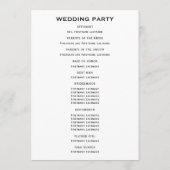 Boterbloem Gele Moderne Trouwceremonie Programma (Achterkant)