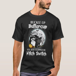Boterbloem Katten Halloween Griezige Zwarte Kat He T-shirt