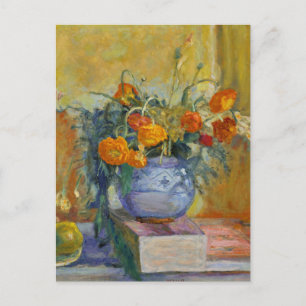 Boterbloemen in een blauwe vaas door Pierre Bonnar Briefkaart
