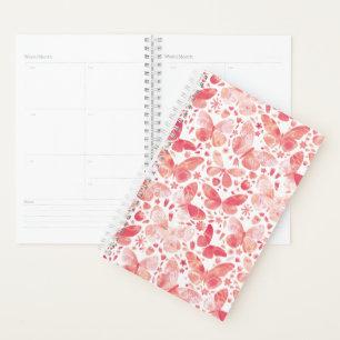 Boterflies Waterverf Koraalroze Planner