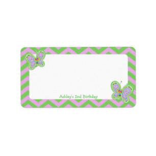 Boterfly 2e verjaardag Schrapboekenversiering 2 Etiket