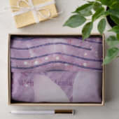 Boterfly Antiek Floral Paars Script Tissuepapier (Geschenk)