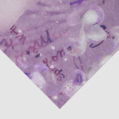 Boterfly Antiek Floral Paars Script Tissuepapier (Detail)