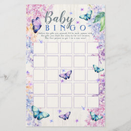 Boterfly Baby shower Bingo Game | Baby Bingo Game