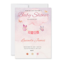 Boterfly Baby shower Invitation