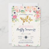 Boterfly Baby shower Invitation Kaart (Voorkant)