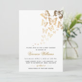 Boterfly Baby shower Invitation Kaart (Staand voorkant)