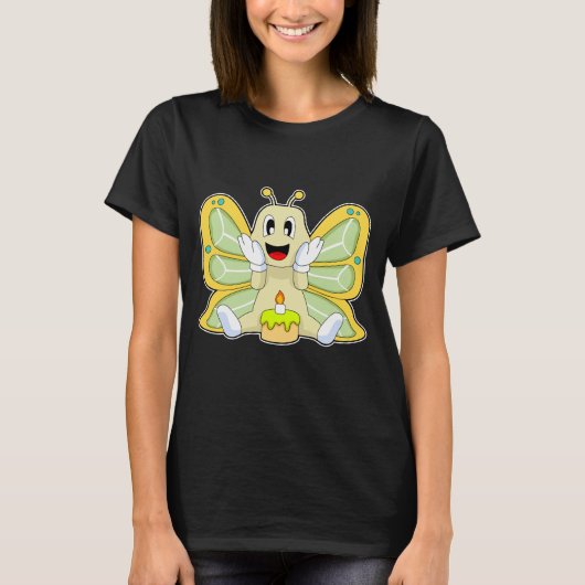 Boterfly Birthday Cake T-shirt (Voorkant)