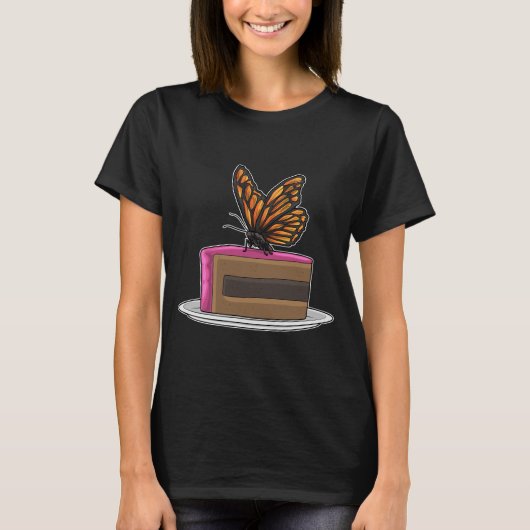 Boterfly Birthday Cake T-shirt (Voorkant)