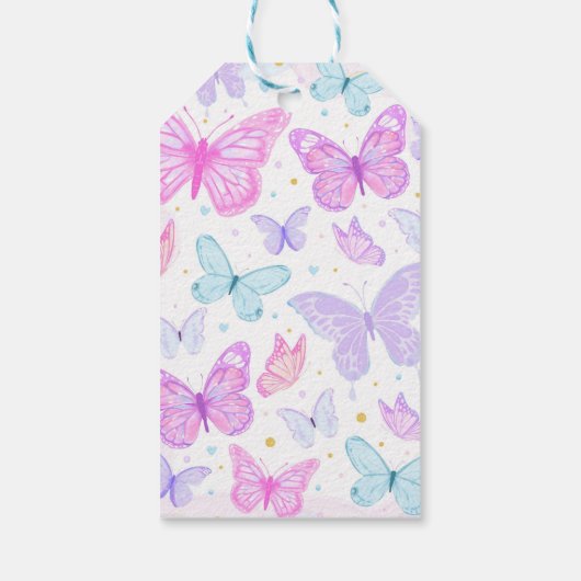 Boterfly Birthday Dank u Label Cadeaulabel (Achterkant)