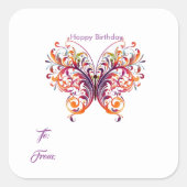 Boterfly Birthday Gift Label Stickers (Voorkant)