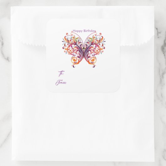 Boterfly Birthday Gift Label Stickers (Tas)