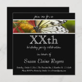 Boterfly Birthday Invitation Kaart (Voorkant / Achterkant)