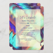 Boterfly Birthday Invitation Kaart (Voorkant / Achterkant)