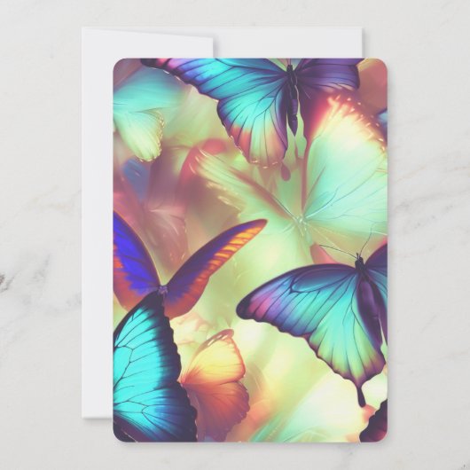 Boterfly Birthday Invitation Kaart (Achterkant)