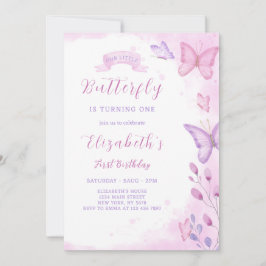 Boterfly Birthday Invitation Kaart