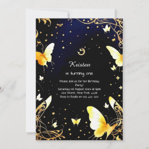 Boterfly Birthday Invitation Kaart