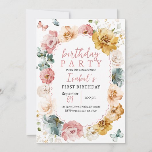 Boterfly Birthday Kaart (Voorkant)