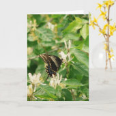 Boterfly Birthday Kaart (Gele Bloem)