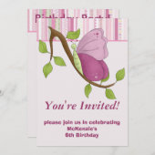 Boterfly Birthday Party Invitations Kaart (Voorkant / Achterkant)