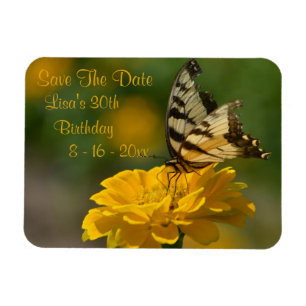 Boterfly Birthday Save the Date Magneet