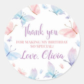 Boterfly Birthday Sticker Labels (Voorkant)