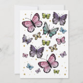 Boterfly Birthday Waterverf Glitter Download Kaart (Achterkant)