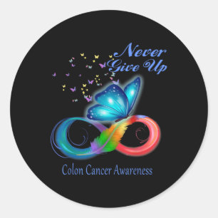 Boterfly Colon Cancer Awareness Ronde Sticker