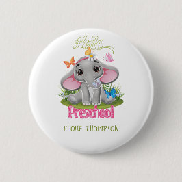 Boterfly Elephant Preschool Terug naar school Ronde Button 5,7 Cm