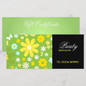 Boterfly en Flowers Rack Kaart Cadeaucertificaat (Voorkant / Achterkant)