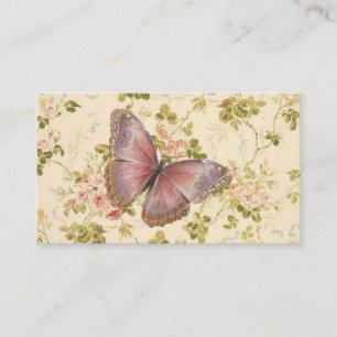 Boterfly en wijnstokken gepersonaliseerde Shabby-g Contactkaartje
