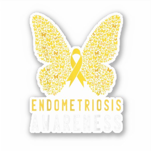 Boterfly Endometriosis Awareness Maand Sticker (Voorkant)