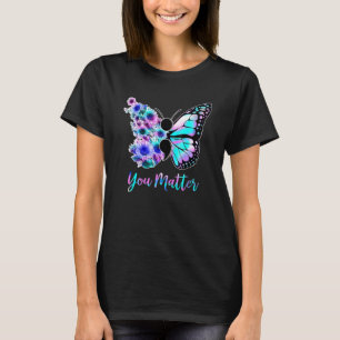 Boterfly Fighter Survivor Suicide Awareness Menta T-shirt
