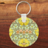 Boterfly Floral Botanical Art Nouveau Sleutelhanger (Voorkant)