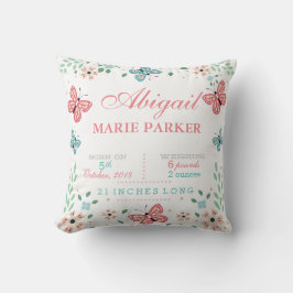 Boterfly Floral Garden Baby Stats Pillow Kussen