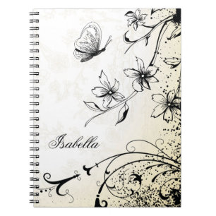 Boterfly Floral Garden Sketch Notitieboek