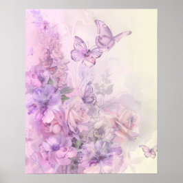 Boterfly Floral Poster
