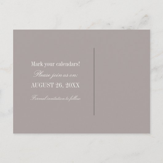 Boterfly Floral Save the Date Briefkaart, Yellow Aankondigingskaart (Achterkant)