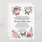 Boterfly Florals Shower by Mail Long Distance Kaart (Voorkant / Achterkant)
