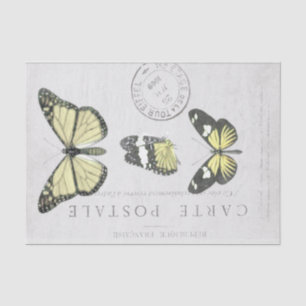 Boterfly  Frans Carte Postale Decoupage T Tissuepapier