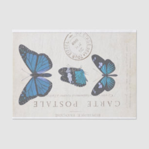 Boterfly  Franse carte Postale ontkoppeling Tissuepapier