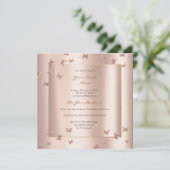 Boterfly grijs Oriental Blush Pearly roze Rose Kaart (Staand voorkant)