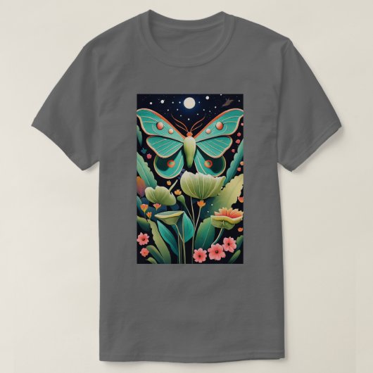 Boterfly Grunge Fairycore Aesthetic Luna Moth Mus T-shirt (Design voorkant)