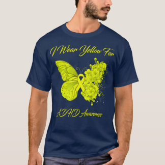 Boterfly I Draag geel voor ADHD-bewustzijn478 T-shirt