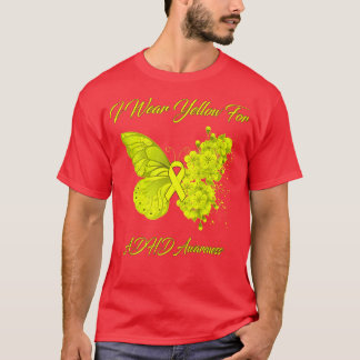 Boterfly I Draag geel voor de ADHD Awareness Premi T-shirt