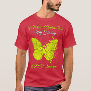 Boterfly ik Draag geel voor mijn papa ADHD-reclame T-shirt