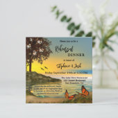 Boterfly Lake Rehearsal Dinner Invitation Kaart (Staand voorkant)
