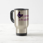 Boterfly Lupus Awareness Coffee Mok Travel Mug (Voorkant links)